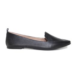 Mocassim Feminino Confort Bico Fino Couro Legítimo Preto - KRN SHOES | Calçados Casuais