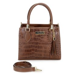 Bolsa Feminina Croco Caramelo - KRN SHOES | Calçados Casuais