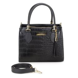 Bolsa Feminina Croco Preta - KRN SHOES | Calçados Casuais