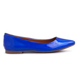 Sapatilha Feminina Bico Fino Sintético Azul Metalizado - KRN SHOES | Calçados Casuais