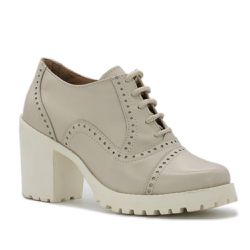 Sapato Feminino Ankle Boot Couro Legitimo Confort Osso - KRN SHOES | Calçados Casuais