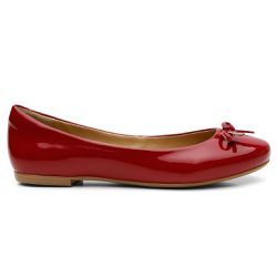 Sapatilha Feminina Laço Verniz Vermelho - KRN SHOES | Calçados Casuais