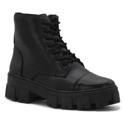 Coturno Feminino Tratorado Couro Legítimo Preto - KRN SHOES | Calçados Casuais