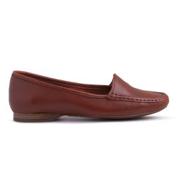 Mocassim Feminino Couro Legítimo Caramelo - KRN SHOES | Calçados Casuais