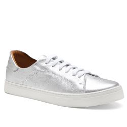 Tênis Casual Feminino Couro Legítimo Prata - KRN SHOES | Calçados Casuais