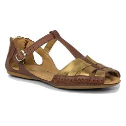 Sandália Rasteira Feminina Couro Legítimo Chocolate Bronze - KRN SHOES | Calçados Casuais
