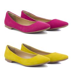 Kit Sapatilha Feminina Couro Legítimo Amarelo e Rosa - KRN SHOES | Calçados Casuais