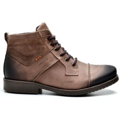 Coturno Masculino Casual Suflair Em Couro Legitimo Fóssil Tabaco - KRN SHOES | Calçados Casuais