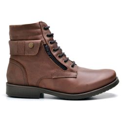 Coturno Masculino Casual Suflair em Couro Legitimo Fóssil Café - KRN SHOES | Calçados Casuais