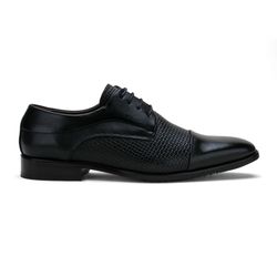 Sapato Social Masculino Stable Texturizado em Couro Legitimo Preto - KRN SHOES | Calçados Casuais