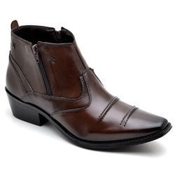 Bota Masculina Country Texana em Couro Legítimo Café - KRN SHOES | Calçados Casuais