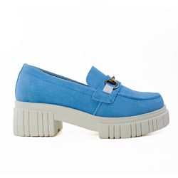 Sapato Mocassim Feminino Loafer Rayssa Azul Royal - KRN SHOES | Calçados Casuais