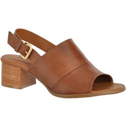 Sandália Feminina Retrô Couro Legítimo Conhaque - KRN SHOES | Calçados Casuais