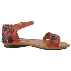 Sandália Feminina Rasteira Couro Legítimo Vermelho - KRN SHOES | Calçados Casuais