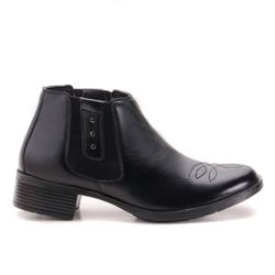 Bota Feminina Cano Curto Couro Legítimo Preto - KRN SHOES | Calçados Casuais