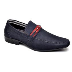 Sapato Masculino Casual Couro Legítimo Nobuck Marinho - KRN SHOES | Calçados Casuais