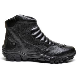 Coturno Masculino Motociclista Couro Legitimo Preto - KRN SHOES | Calçados Casuais