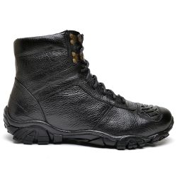 Coturno Masculino Motociclista Couro Legitimo Preto - KRN SHOES | Calçados Casuais