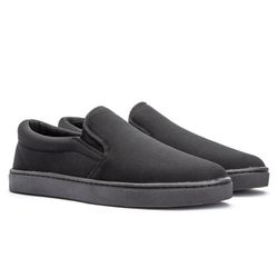 Hiate Slip On Casual Masculino em Lona Preto - KRN SHOES | Calçados Casuais