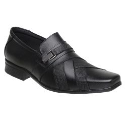 Sapato Social Fashion Masculino Couro Legítimo Preto - KRN SHOES | Calçados Casuais