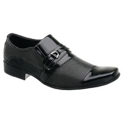 Sapato Social Masculino Clássico Verniz Couro Sintético Preto - KRN SHOES | Calçados Casuais