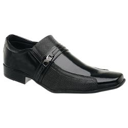 Sapato Social Masculino Clássico Verniz Couro Sintético Preto Copia - KRN SHOES | Calçados Casuais