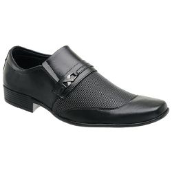 Sapato Social Masculino Clássico Siroco Couro Sintético Preto - KRN SHOES | Calçados Casuais