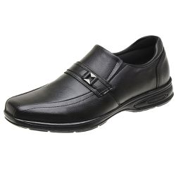 Sapato Masculino Conforto em Couro Legítimo Preto - KRN SHOES | Calçados Casuais