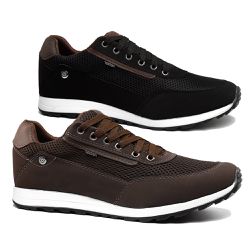 Kit 2 Sapatênis Casual Masculino Sintético Café e Preto - KRN SHOES | Calçados Casuais