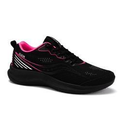 Tênis Esportivo Feminino Academia Preto e Pink - KRN SHOES | Calçados Casuais