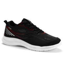 Tênis Esportivo Masculino Academia Preto e Vermelho - KRN SHOES | Calçados Casuais