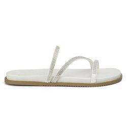 Sandália Feminina Papete Flatform Off White - KRN SHOES | Calçados Casuais