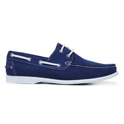 Mocassim Dockside Casual Masculino Couro Legítimo Azul Royal - KRN SHOES | Calçados Casuais