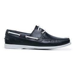 Mocassim Dockside Casual Masculino Couro Legítimo Azul Petróleo Encerado - KRN SHOES | Calçados Casuais