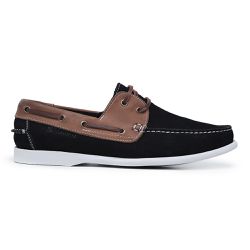 Mocassim Dockside Casual Masculino Couro Legítimo Preto e Marrom - KRN SHOES | Calçados Casuais