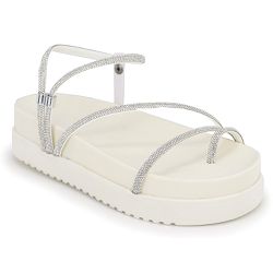 Papete Feminina Tiras Ajustáveis Off White - KRN SHOES | Calçados Casuais