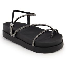 Papete Feminina Tiras Ajustáveis Preto - KRN SHOES | Calçados Casuais