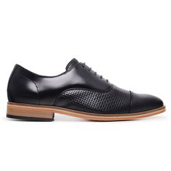 Sapato Oxford Masculino Couro Estampado Cullen Preto - KRN SHOES | Calçados Casuais