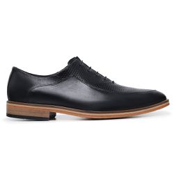 Sapato Social Masculino Sola Couro Derby Couro Latego Preto - KRN SHOES | Calçados Casuais