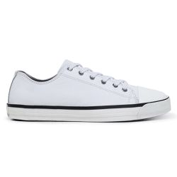 Tênis Casual Unissex Solado Borracha Couro Legítimo Branco e Preto - KRN SHOES | Calçados Casuais