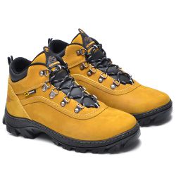 Bota Adventure Masculina Em Couro Legítimo Mostarda - KRN SHOES | Calçados Casuais