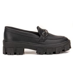 Sapato Mocassim Feminino Tratorado Sintético Preto - KRN SHOES | Calçados Casuais