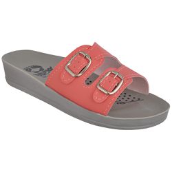 Sandália Feminina Ortopédica Conforto Salmão 2 Fivelas - KRN SHOES | Calçados Casuais