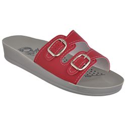 Sandália Feminina Ortopédica Conforto Vermelho 2 Fivelas - KRN SHOES | Calçados Casuais