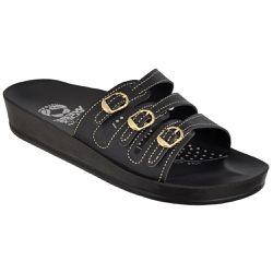 Sandália Feminina Ortopédica Conforto Preto 3 Fivelas - KRN SHOES | Calçados Casuais