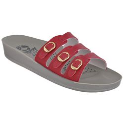 Sandália Feminina Ortopédica Conforto Vermelho 3 Fivelas - KRN SHOES | Calçados Casuais