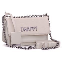 Bolsa Feminina Creme Alça de corrente Dhaffy - rre... - DHAFFY