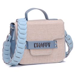 Bolsa Feminina Dhaffy Palha Azul Dhaffy - softpal... - DHAFFY