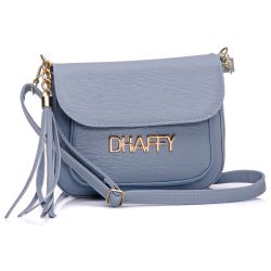 Bolsa Feminina Dhaffy Com Bolso na Frente Azul Dha... - DHAFFY