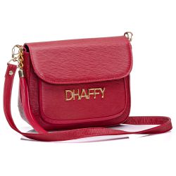 Bolsa Feminina Dhaffy Com Bolso na Frente Vermelho... - DHAFFY